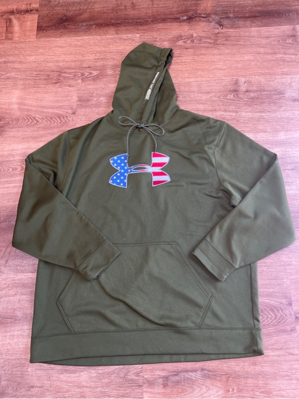 Under Armour Mens Protect This House Hoodie 2XL XXL Green American Flag Military